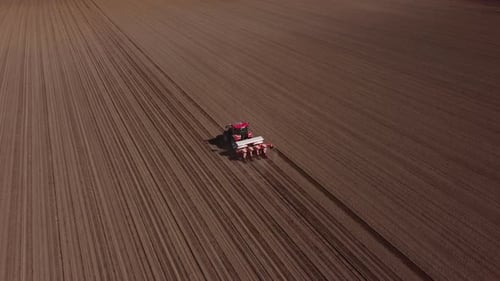 Tractor at Work in Field