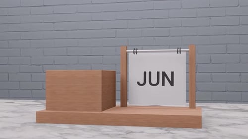 Minimalist Wooden Calendar Flipping Months and Dates