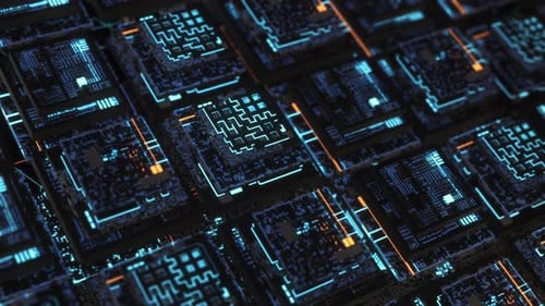 Animated Futuristic Circuit Board Technology Background