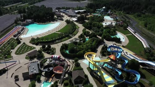 waterpark resort completely empty overhead view