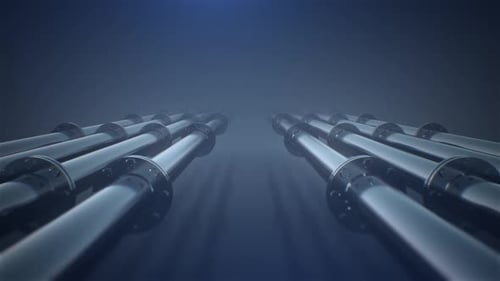 Seamless Movement Through Futuristic Steel Industrial Pipes