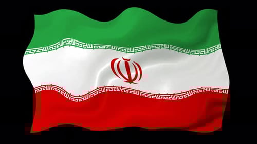 Waving Flag of Iran Loop Animation