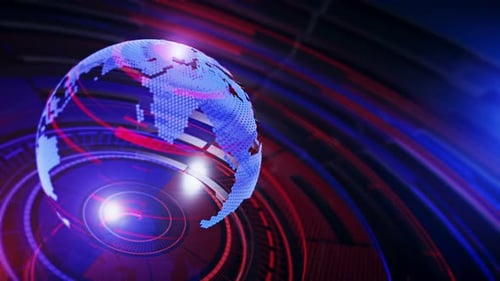 3D World News Background Loop B01