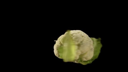 Rotating Cauliflower on Black Background