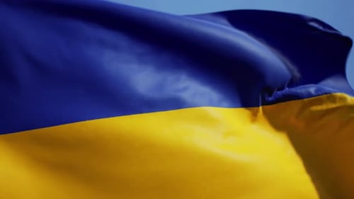 Ukrainian Flag Waving Seamless Loop Animation