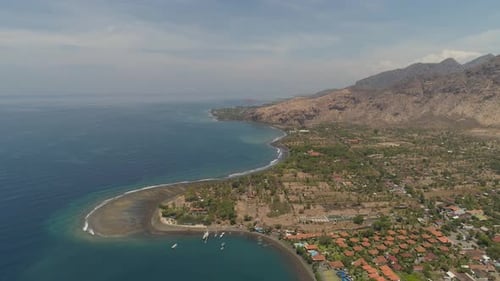 Tropical Landscape with Mountains Beach