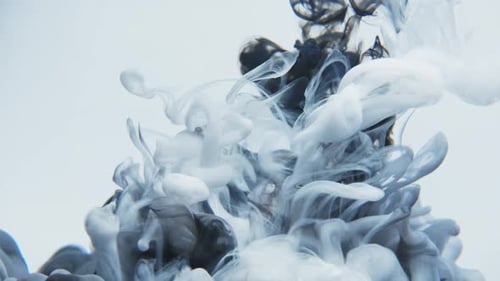 Black and White Ink Swirling Abstractly