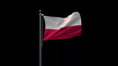 Realistic Poland Flag Waving Loop Animation