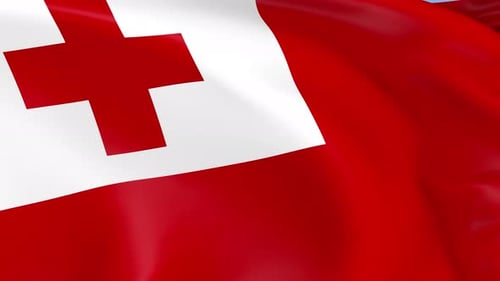 Tonga Flag Waving Seamless Loop Animation