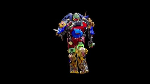 Colorful Walking Robot 3D Animation