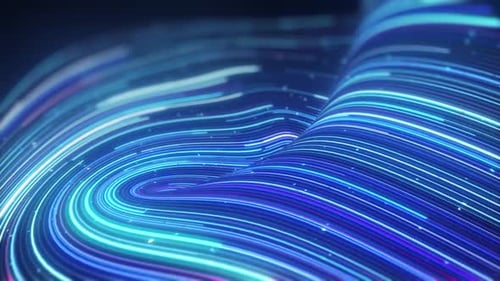 Futuristic Data Stream Lines Loop Background