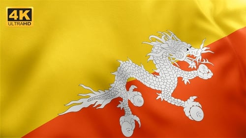 Waving Bhutan Flag Seamless Loop