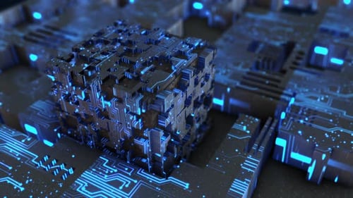 Abstract Blue Tech Background 4K