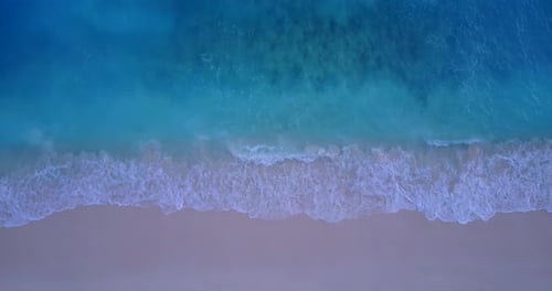 Natural aerial abstract shot of a summer white paradise sand beach and blue ocean background in high