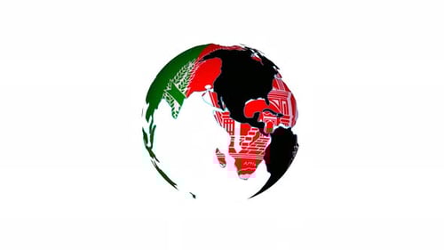 Animated Globe with Afghanistan Flag