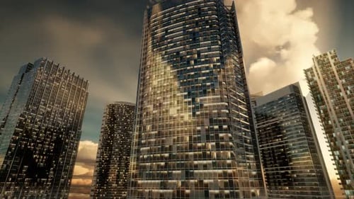 Rascacielos o edificios modernos de la ciudad