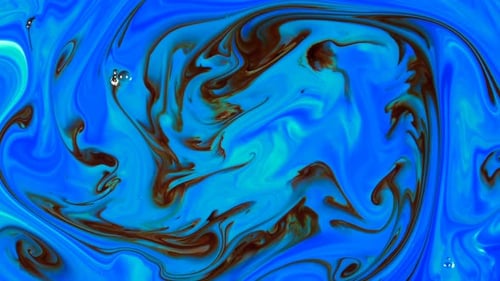 Swirling Blue and Brown Abstract Liquid Motion