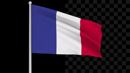 Animated French Flag Waving Seamlessly
