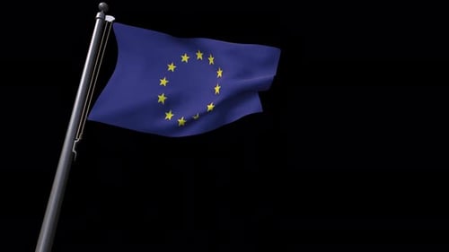 Realistic European Union Flag Waving Animation