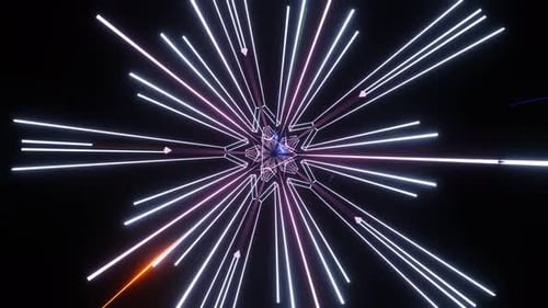 Futuristic Neon Geometric Tunnel Journey Animation