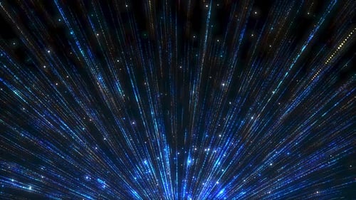Futuristic Blue Digital Particle Light Rays Background Loop