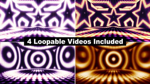 LED-Lichter mit Sternen und Kreisen (4 Videos)