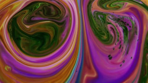 Abstract Ink Swirls of Color
