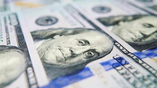 Closeup of Crisp One Hundred Dollar Bills