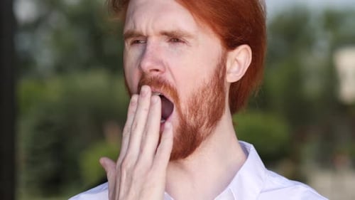 Yawning Tired Man