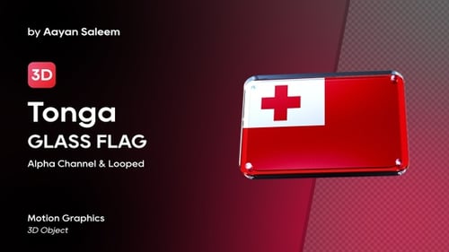 3D-Glasabzeichen mit Tonga-Flagge