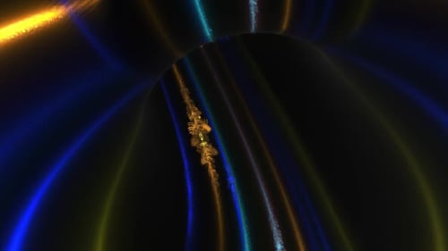 Abstract Neon Light Tunnel with Dynamic Particle Trails Background