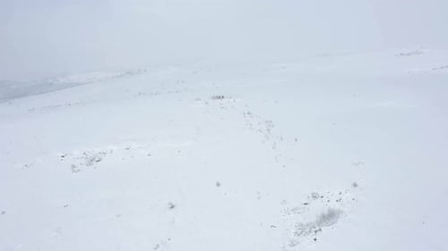 4K Aerial Drone, Fly Towards The Snowy Mountain