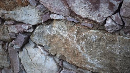 Rustic Rock Wall Close Up Pan