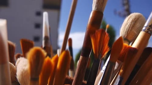 Paintbrushes Close Up