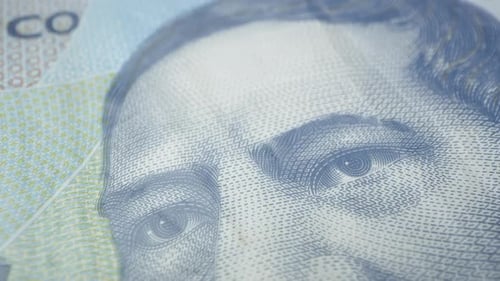 Macro Shot of a Mexican Pesos Bill
