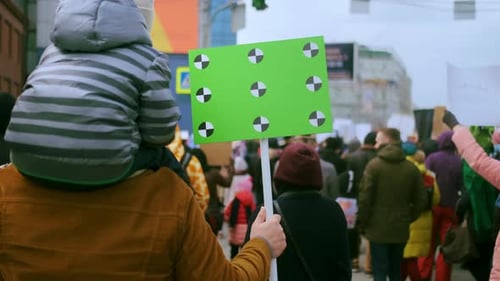 Tela verde, Chroma Key, placa de espaço vazio, lugar em branco com pontos de rastreamento