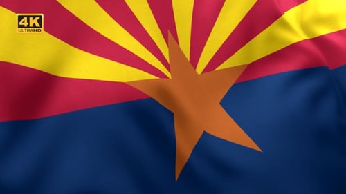 Arizona State Flag Waving Animation