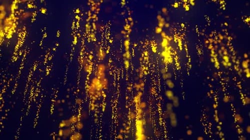 Flowing Golden Particles Abstract Celebration Background Loop