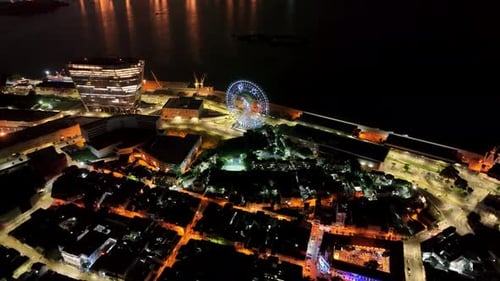 Nachtbild der Innenstadt von Rio de Janeiro, Brasilien.