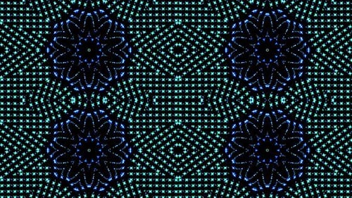Glowing Blue Green Geometric Kaleidoscope Loop