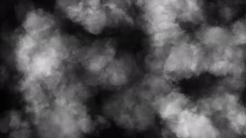 Puffy Puffs of Smoke on an Isolated Black Background