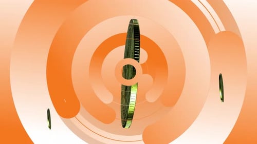 Abstrakter Bitcoin-Hintergrund in radialer Form, Gold