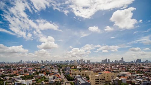 Timelapse Panorama of the City of Jakarta. Indonesia. Timelapse
