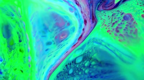 Flüssige bunte Farbmuster mischen in Zeitlupe 48
