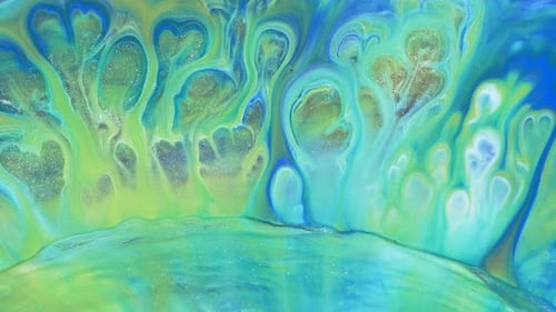Abstract Light Pastel Streams Flow Along the Plane on a Blue Background