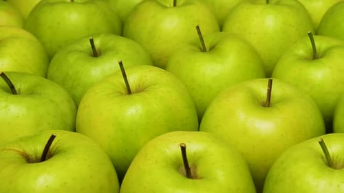 Fresh Green Apples Close-Up View