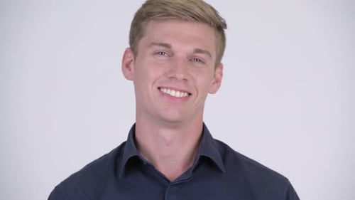 Smiling Young Adult Man Close-up