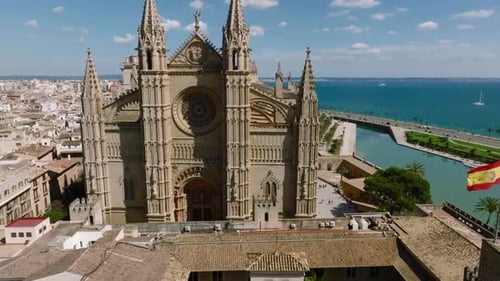 Catedral medieval gótica de Palma de Mallorca en España