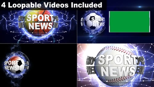 Dynamic 3D Sports News Intro Animation with Rotating Balls