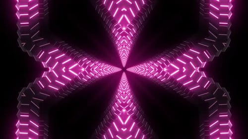 Futuristic Neon Tunnel Light Abstract Loop Background